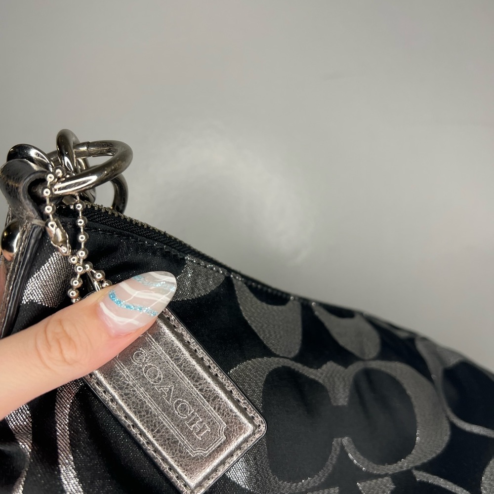 Coach Silver & Black Crossbody Bag EUC sold - Picture 9 of 11